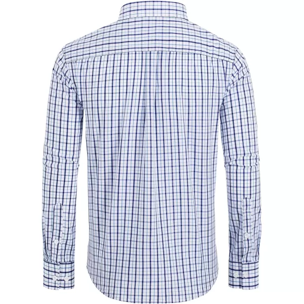 Alimens &amp; Gentle Men's Plaid Button Down Shirts Cotton Long Sleeve Dress Shirts Regular Fit Gingham Shirts