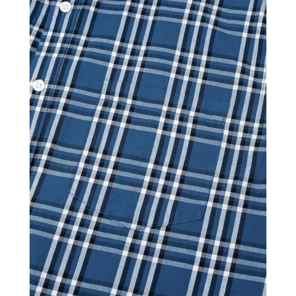 Alimens &amp; Gentle Men's Plaid Button Down Shirts Cotton Long Sleeve Dress Shirts Regular Fit Gingham Shirts