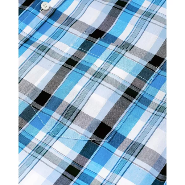 Alimens &amp; Gentle Men's Plaid Button Down Shirts Cotton Long Sleeve Dress Shirts Regular Fit Gingham Shirts