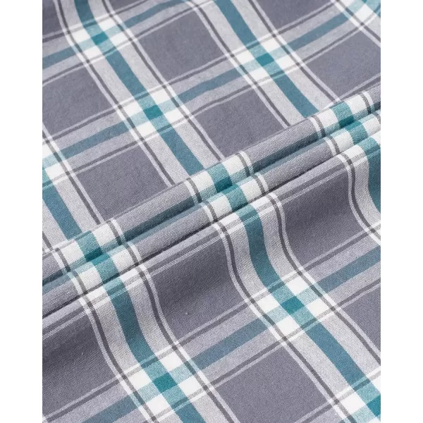 Alimens &amp; Gentle Men's Plaid Button Down Shirts Cotton Long Sleeve Dress Shirts Regular Fit Gingham Shirts