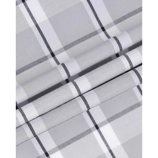 Alimens &amp; Gentle Men's Plaid Button Down Shirts Cotton Long Sleeve Dress Shirts Regular Fit Gingham Shirts