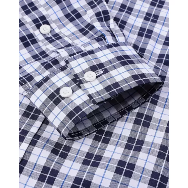 Alimens &amp; Gentle Men's Plaid Button Down Shirts Cotton Long Sleeve Dress Shirts Regular Fit Gingham Shirts