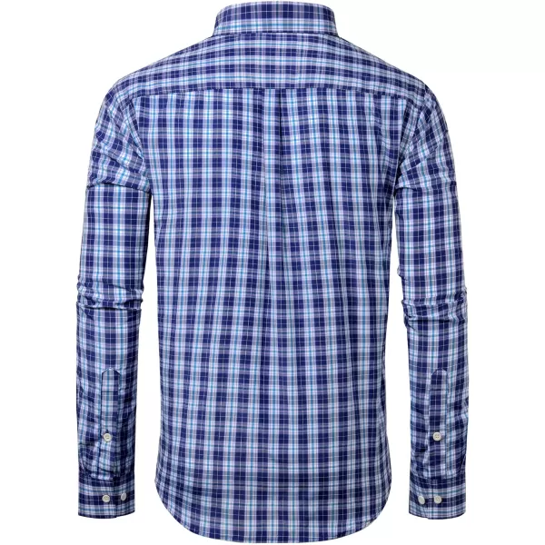 Alimens &amp; Gentle Men's Plaid Button Down Shirts Cotton Long Sleeve Dress Shirts Regular Fit Gingham Shirts