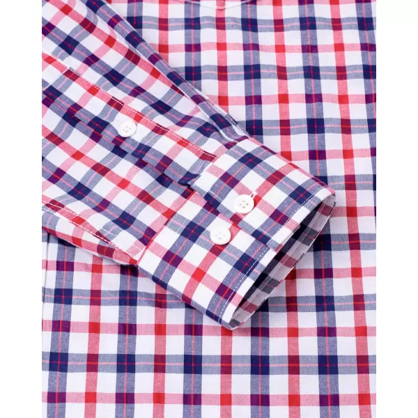 Alimens &amp; Gentle Men's Plaid Button Down Shirts Cotton Long Sleeve Dress Shirts Regular Fit Gingham Shirts