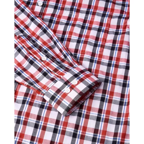 Alimens &amp; Gentle Men's Plaid Button Down Shirts Cotton Long Sleeve Dress Shirts Regular Fit Gingham Shirts