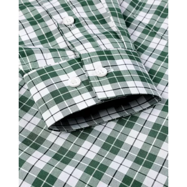 Alimens &amp; Gentle Men's Plaid Button Down Shirts Cotton Long Sleeve Dress Shirts Regular Fit Gingham Shirts