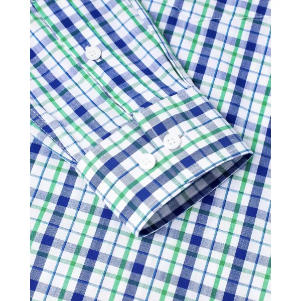 Alimens &amp; Gentle Men's Plaid Button Down Shirts Cotton Long Sleeve Dress Shirts Regular Fit Gingham Shirts