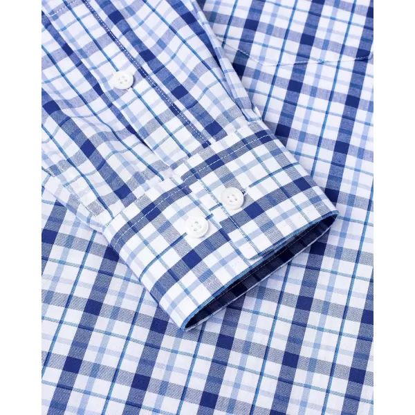 Alimens &amp; Gentle Men's Plaid Button Down Shirts Cotton Long Sleeve Dress Shirts Regular Fit Gingham Shirts