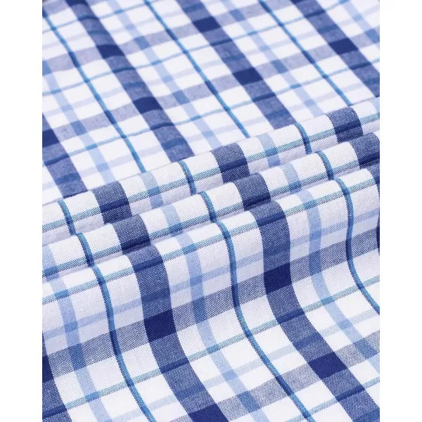 Alimens &amp; Gentle Men's Plaid Button Down Shirts Cotton Long Sleeve Dress Shirts Regular Fit Gingham Shirts