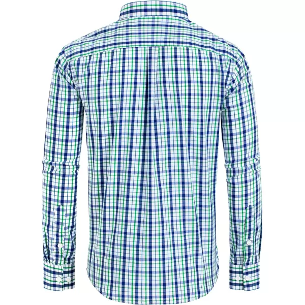 Alimens &amp; Gentle Men's Plaid Button Down Shirts Cotton Long Sleeve Dress Shirts Regular Fit Gingham Shirts