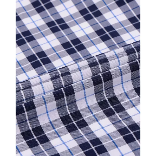 Alimens &amp; Gentle Men's Plaid Button Down Shirts Cotton Long Sleeve Dress Shirts Regular Fit Gingham Shirts
