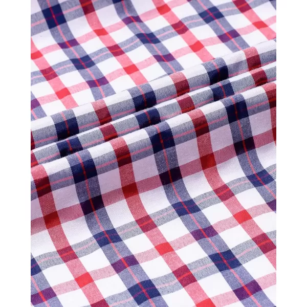 Alimens &amp; Gentle Men's Plaid Button Down Shirts Cotton Long Sleeve Dress Shirts Regular Fit Gingham Shirts