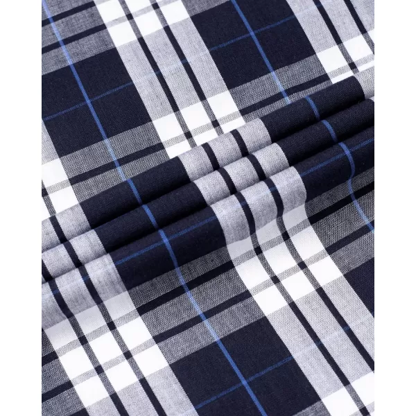 Alimens &amp; Gentle Men's Plaid Button Down Shirts Cotton Long Sleeve Dress Shirts Regular Fit Gingham Shirts