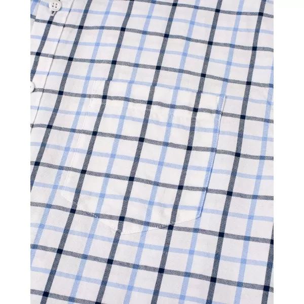 Alimens &amp; Gentle Men's Plaid Button Down Shirts Cotton Long Sleeve Dress Shirts Regular Fit Gingham Shirts