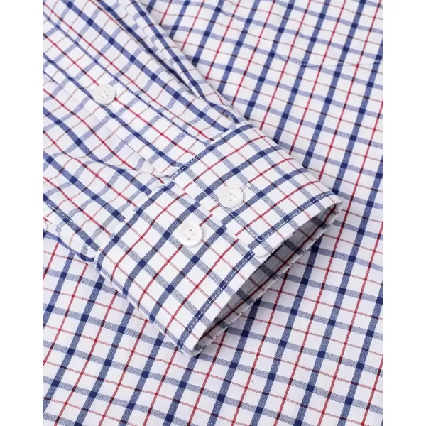 Alimens &amp; Gentle Men's Plaid Button Down Shirts Cotton Long Sleeve Dress Shirts Regular Fit Gingham Shirts