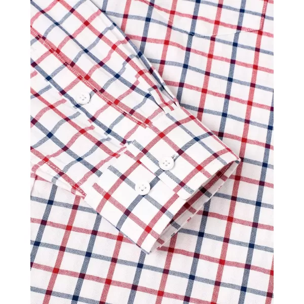 Alimens &amp; Gentle Men's Plaid Button Down Shirts Cotton Long Sleeve Dress Shirts Regular Fit Gingham Shirts