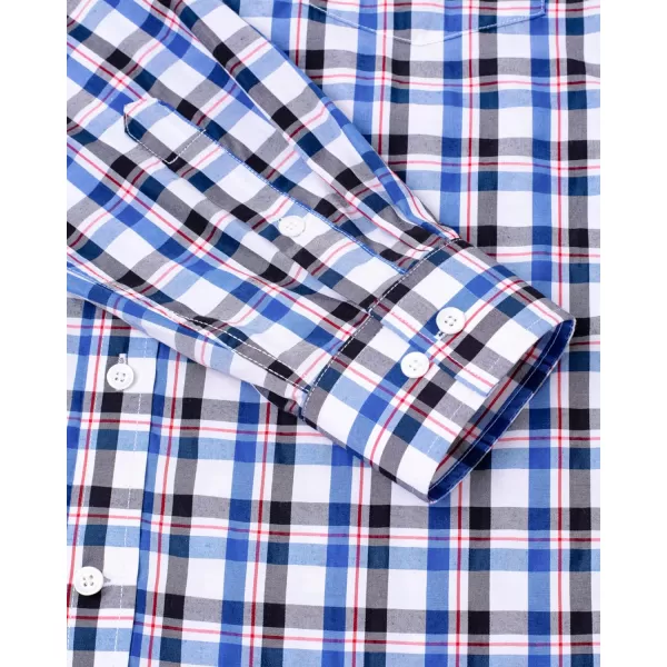 Alimens &amp; Gentle Men's Plaid Button Down Shirts Cotton Long Sleeve Dress Shirts Regular Fit Gingham Shirts