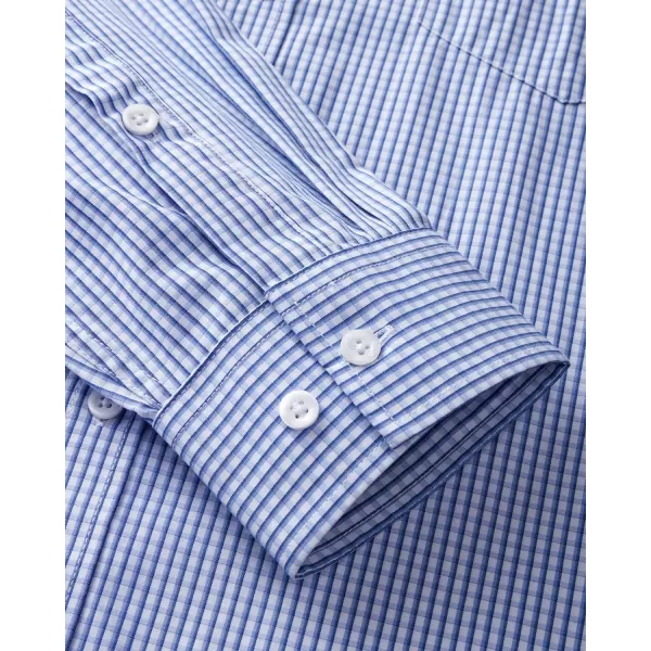 Alimens &amp; Gentle Men's Plaid Button Down Shirts Cotton Long Sleeve Dress Shirts Regular Fit Gingham Shirts