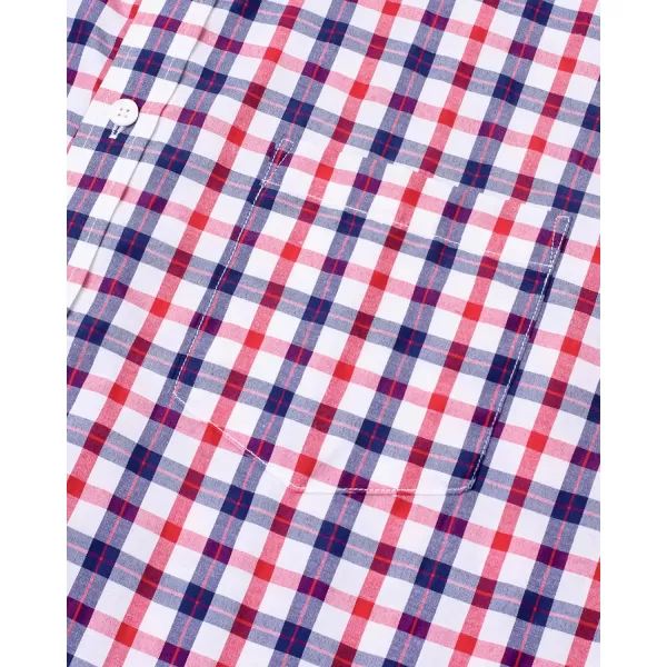 Alimens &amp; Gentle Men's Plaid Button Down Shirts Cotton Long Sleeve Dress Shirts Regular Fit Gingham Shirts