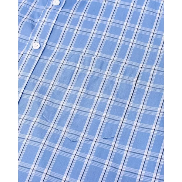Alimens &amp; Gentle Men's Plaid Button Down Shirts Cotton Long Sleeve Dress Shirts Regular Fit Gingham Shirts