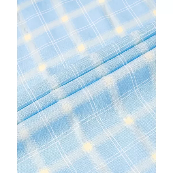 Alimens &amp; Gentle Men's Plaid Button Down Shirts Cotton Long Sleeve Dress Shirts Regular Fit Gingham Shirts