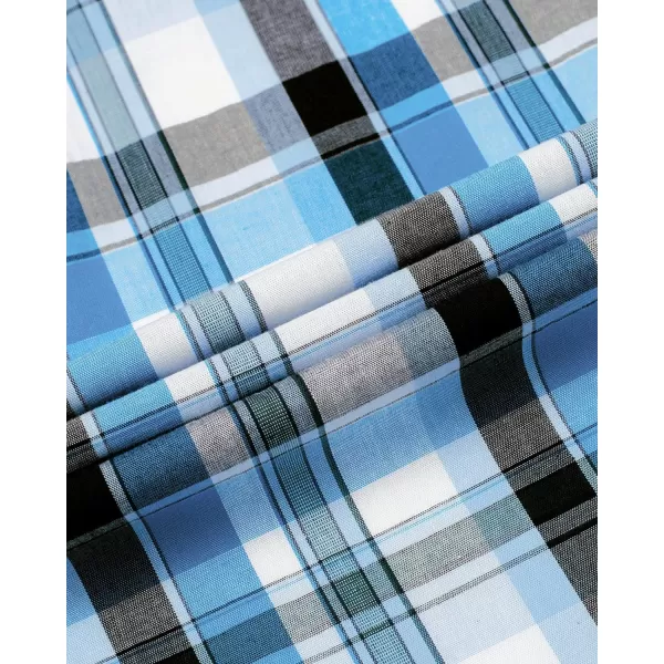 Alimens &amp; Gentle Men's Plaid Button Down Shirts Cotton Long Sleeve Dress Shirts Regular Fit Gingham Shirts