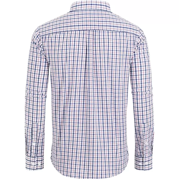 Alimens &amp; Gentle Men's Plaid Button Down Shirts Cotton Long Sleeve Dress Shirts Regular Fit Gingham Shirts