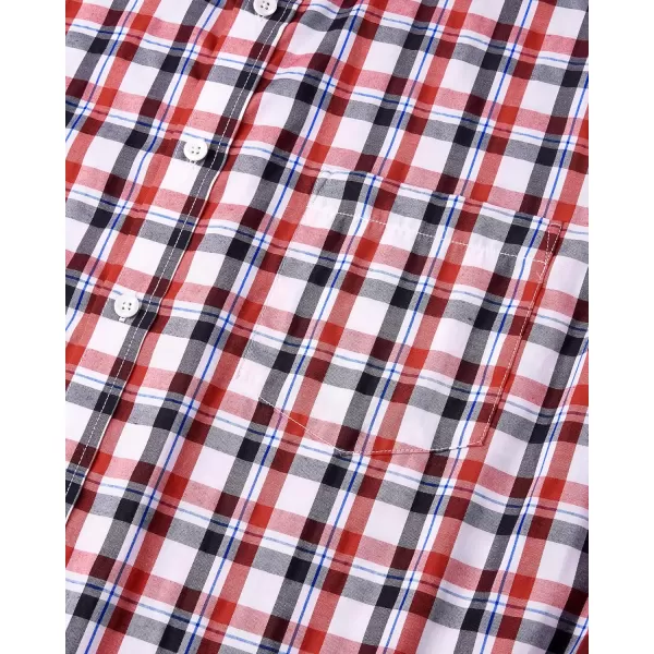 Alimens &amp; Gentle Men's Plaid Button Down Shirts Cotton Long Sleeve Dress Shirts Regular Fit Gingham Shirts