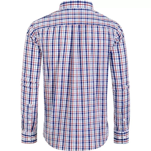 Alimens &amp; Gentle Men's Plaid Button Down Shirts Cotton Long Sleeve Dress Shirts Regular Fit Gingham Shirts