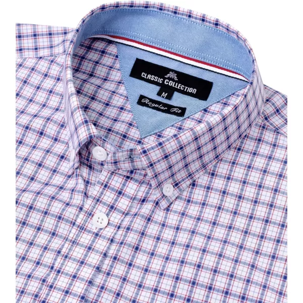 Alimens &amp; Gentle Men's Plaid Button Down Shirts Cotton Long Sleeve Dress Shirts Regular Fit Gingham Shirts