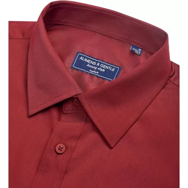 Alimens &amp; Gentle Mens Short Sleeve Dress Shirts Regular Fit Cotton Stretch Wrinkle-Resistant Button Down Shirts