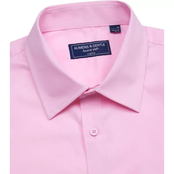 Alimens &amp; Gentle Mens Short Sleeve Dress Shirts Regular Fit Cotton Stretch Wrinkle-Resistant Button Down Shirts