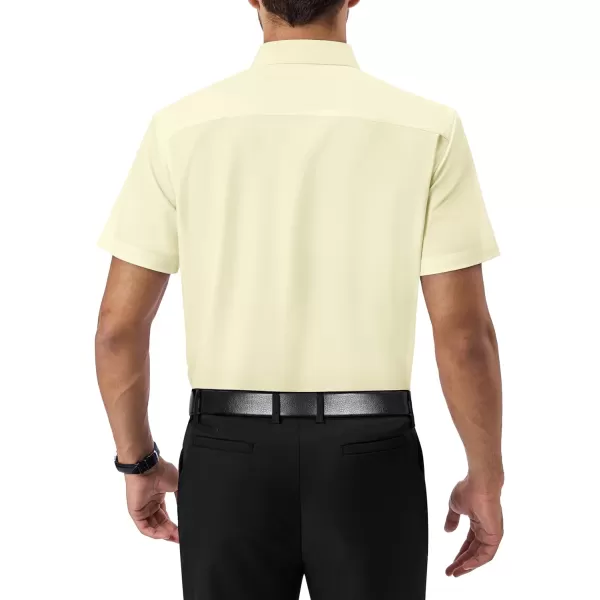 Alimens &amp; Gentle Mens Short Sleeve Dress Shirts Regular Fit Cotton Stretch Wrinkle-Resistant Button Down Shirts