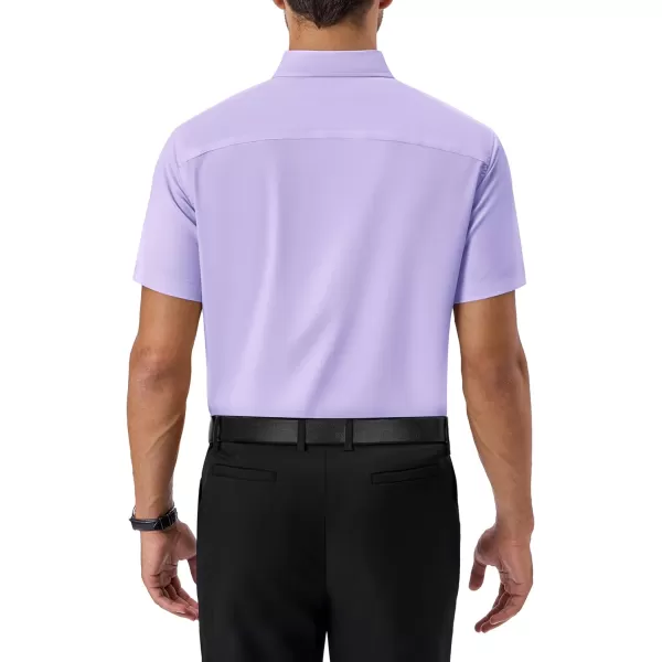 Alimens &amp; Gentle Mens Short Sleeve Dress Shirts Regular Fit Cotton Stretch Wrinkle-Resistant Button Down Shirts