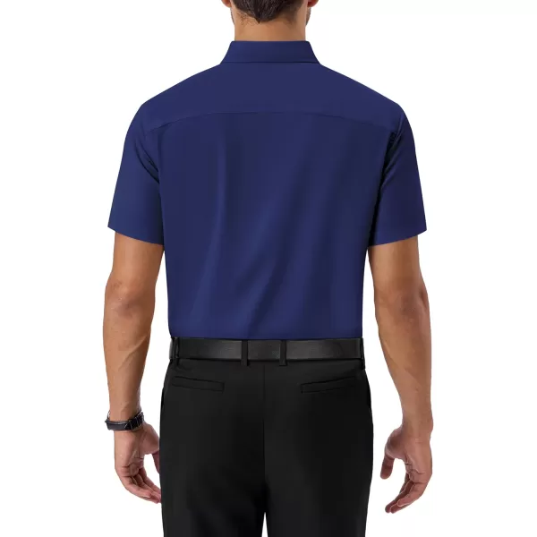 Alimens &amp; Gentle Mens Short Sleeve Dress Shirts Regular Fit Cotton Stretch Wrinkle-Resistant Button Down Shirts