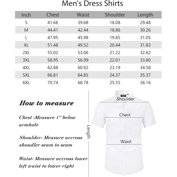 Alimens &amp; Gentle Mens Short Sleeve Dress Shirts Regular Fit Cotton Stretch Wrinkle-Resistant Button Down Shirts