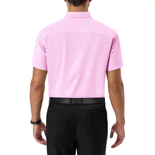 Alimens &amp; Gentle Mens Short Sleeve Dress Shirts Regular Fit Cotton Stretch Wrinkle-Resistant Button Down Shirts