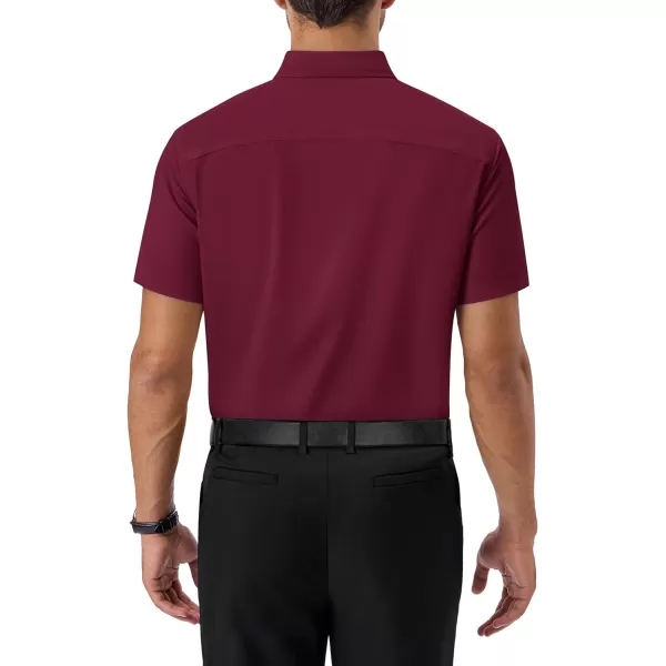 Alimens &amp; Gentle Mens Short Sleeve Dress Shirts Regular Fit Cotton Stretch Wrinkle-Resistant Button Down Shirts