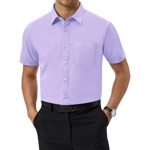Alimens &amp; Gentle Mens Short Sleeve Dress Shirts Regular Fit Cotton Stretch Wrinkle-Resistant Button Down Shirts