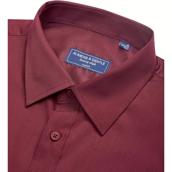 Alimens &amp; Gentle Mens Short Sleeve Dress Shirts Regular Fit Cotton Stretch Wrinkle-Resistant Button Down Shirts