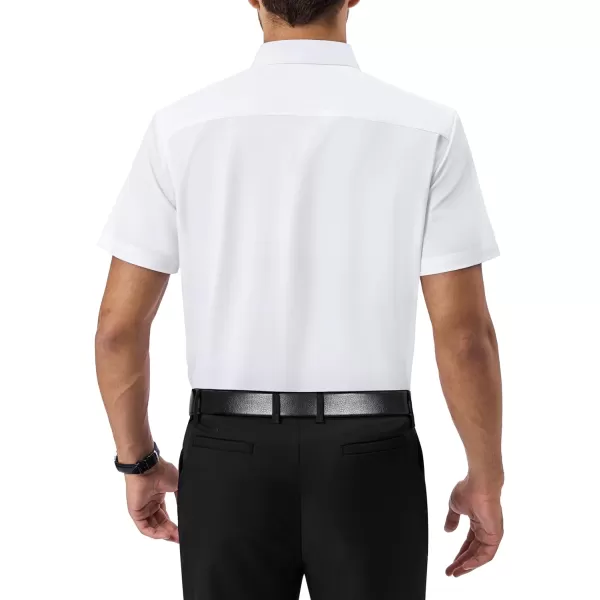 Alimens &amp; Gentle Mens Short Sleeve Dress Shirts Regular Fit Cotton Stretch Wrinkle-Resistant Button Down Shirts