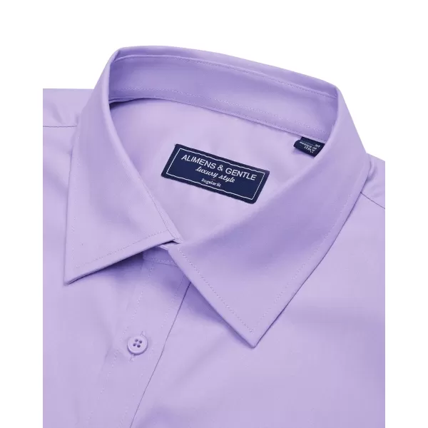 Alimens &amp; Gentle Mens Short Sleeve Dress Shirts Regular Fit Cotton Stretch Wrinkle-Resistant Button Down Shirts