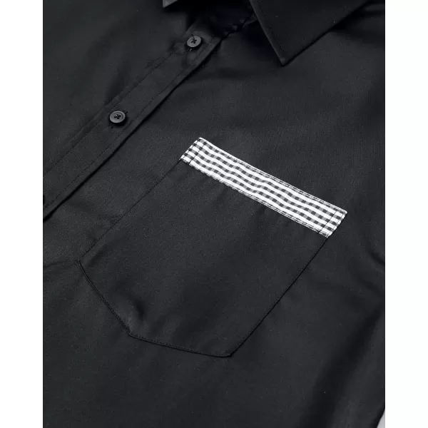 Alimens &amp; Gentle Mens Short Sleeve Dress Shirts Wrinkle Free Solid Casual Button Down Shirts with Pocket