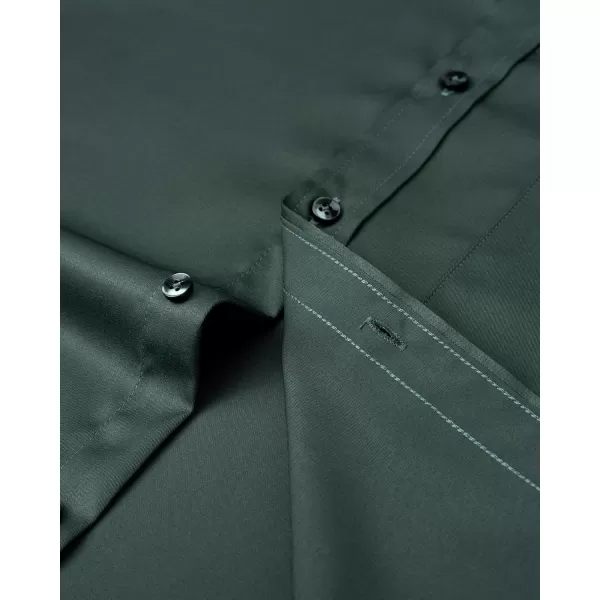 Alimens &amp; Gentle Mens Short Sleeve Dress Shirts Wrinkle Free Solid Casual Button Down Shirts with Pocket