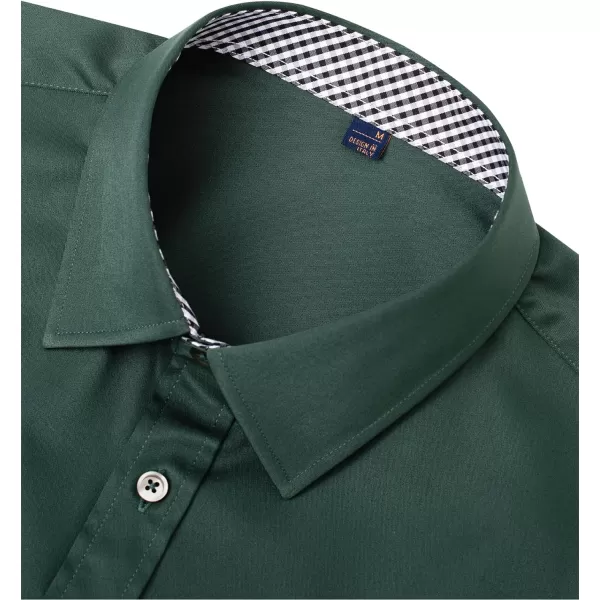 Alimens &amp; Gentle Mens Short Sleeve Dress Shirts Wrinkle Free Solid Casual Button Down Shirts with Pocket