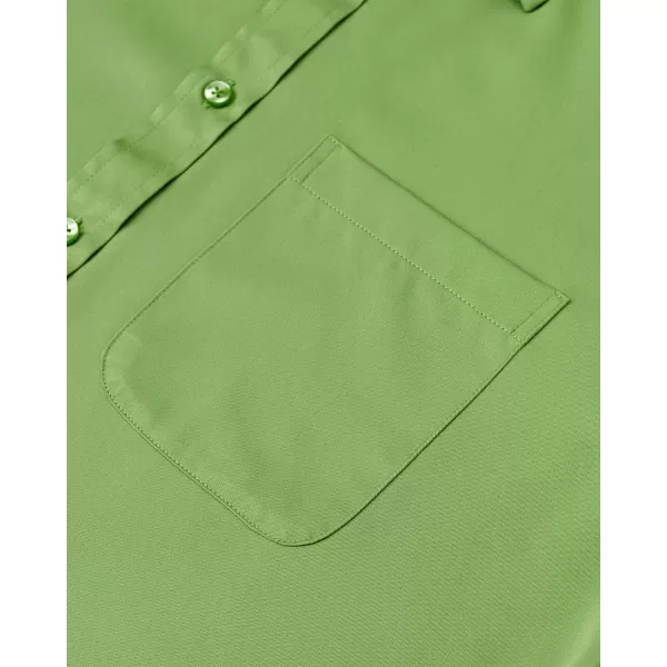Alimens &amp; Gentle Mens Short Sleeve Dress Shirts Wrinkle Free Solid Casual Button Down Shirts with Pocket
