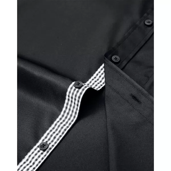 Alimens &amp; Gentle Mens Short Sleeve Dress Shirts Wrinkle Free Solid Casual Button Down Shirts with Pocket