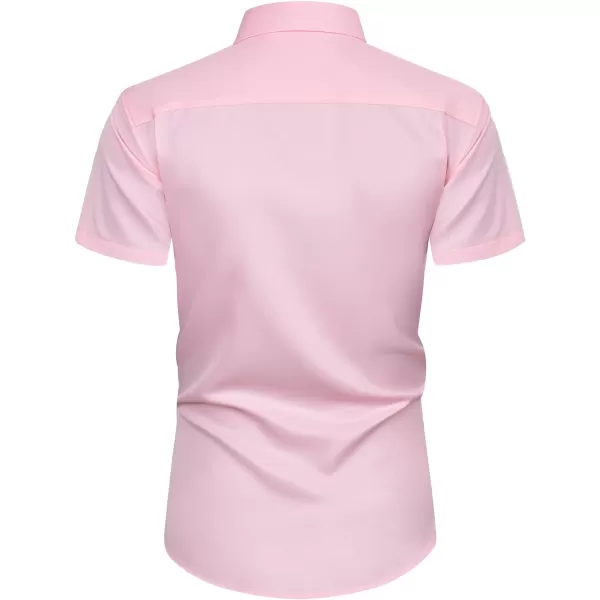 Alimens &amp; Gentle Mens Short Sleeve Dress Shirts Wrinkle Free Solid Casual Button Down Shirts with Pocket