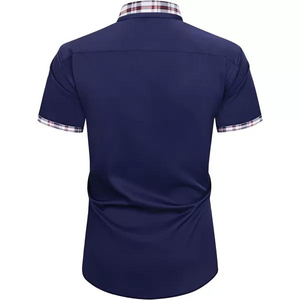 Alimens &amp; Gentle Mens Short Sleeve Dress Shirts Wrinkle Free Solid Casual Button Down Shirts with Pocket