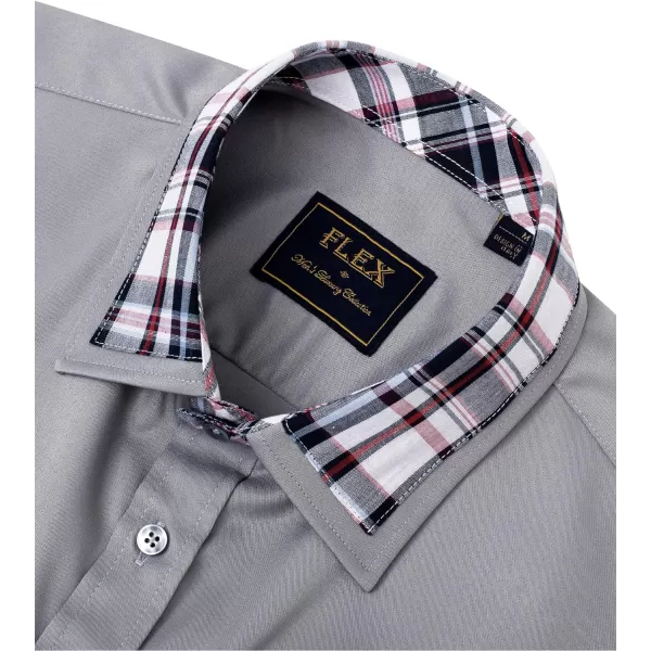 Alimens &amp; Gentle Mens Short Sleeve Dress Shirts Wrinkle Free Solid Casual Button Down Shirts with Pocket